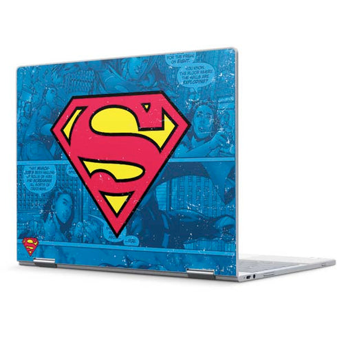 DC Comics Superman Logo Background Pattern Pixelbook Skin